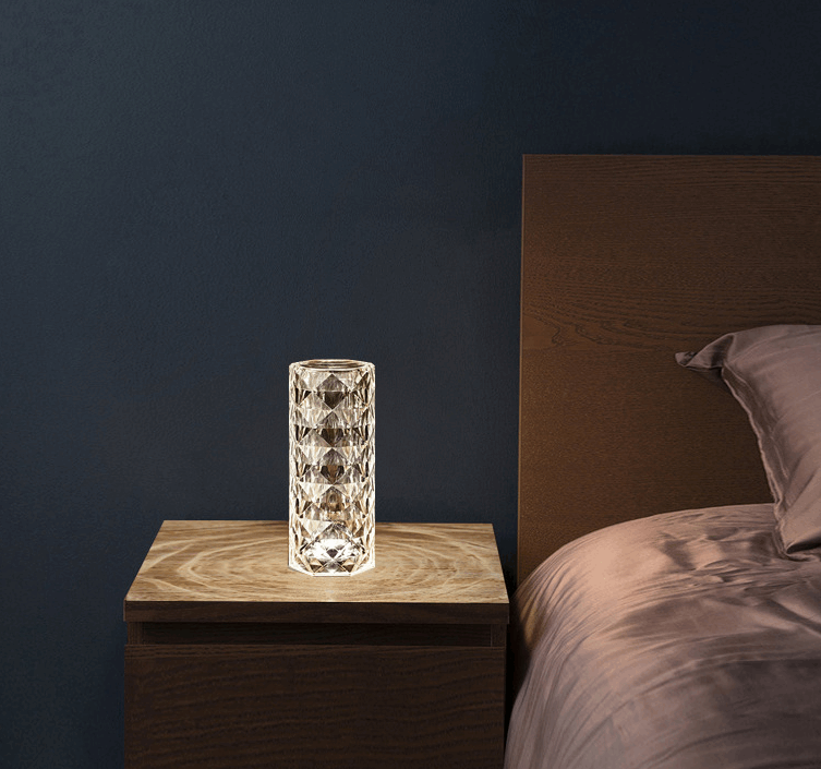 Touch-Dimmable Nordic Crystal Table Lamp with USB Charging