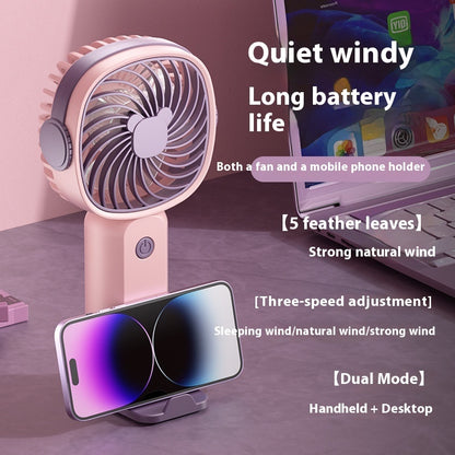 Handheld Portable Fan - USB Charging, Mute Operation, Lightweight, and Perfect for Travel