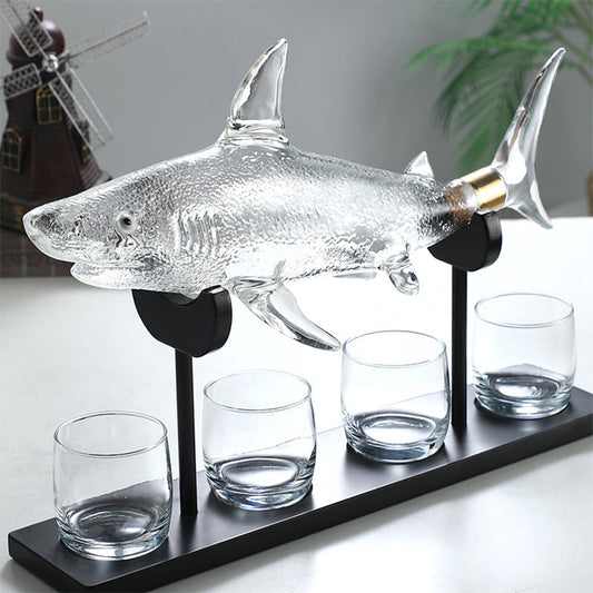 Shark-Shaped Glass Wine Decanter