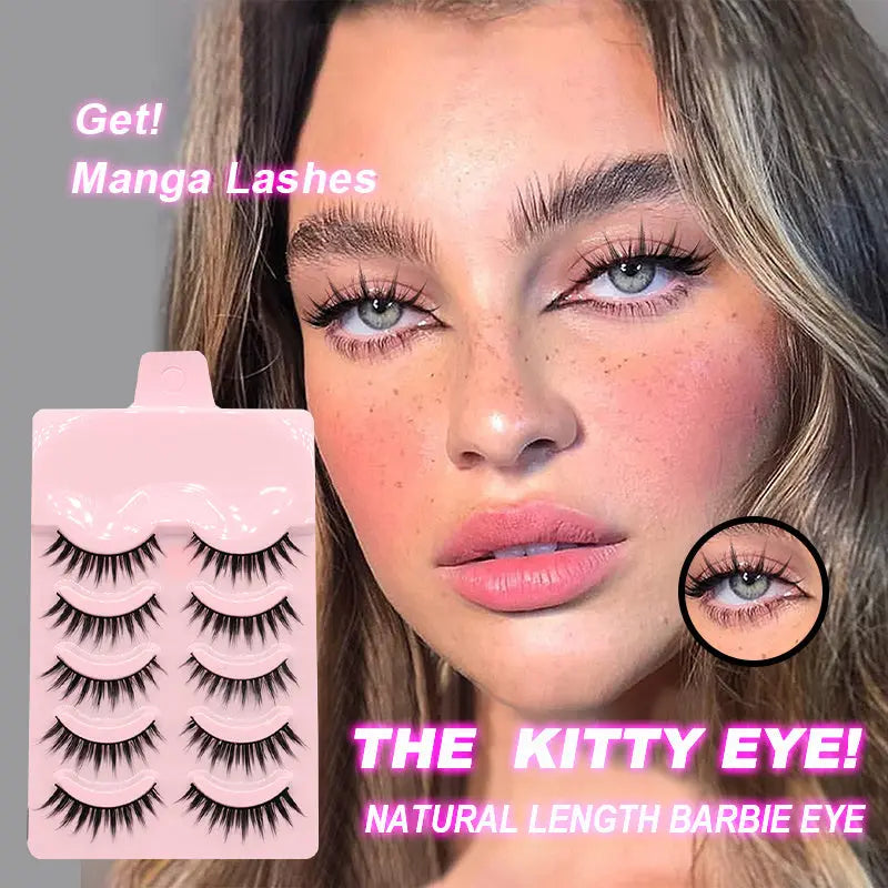 5 Pairs Manga Lashes New Arrival Anime Cosplay Natural Wispy  Korean Makeup Artificial False Eyelashes - Infinite Finds