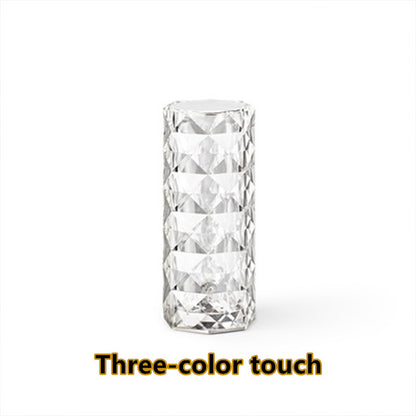 Touch-Dimmable Nordic Crystal Table Lamp with USB Charging