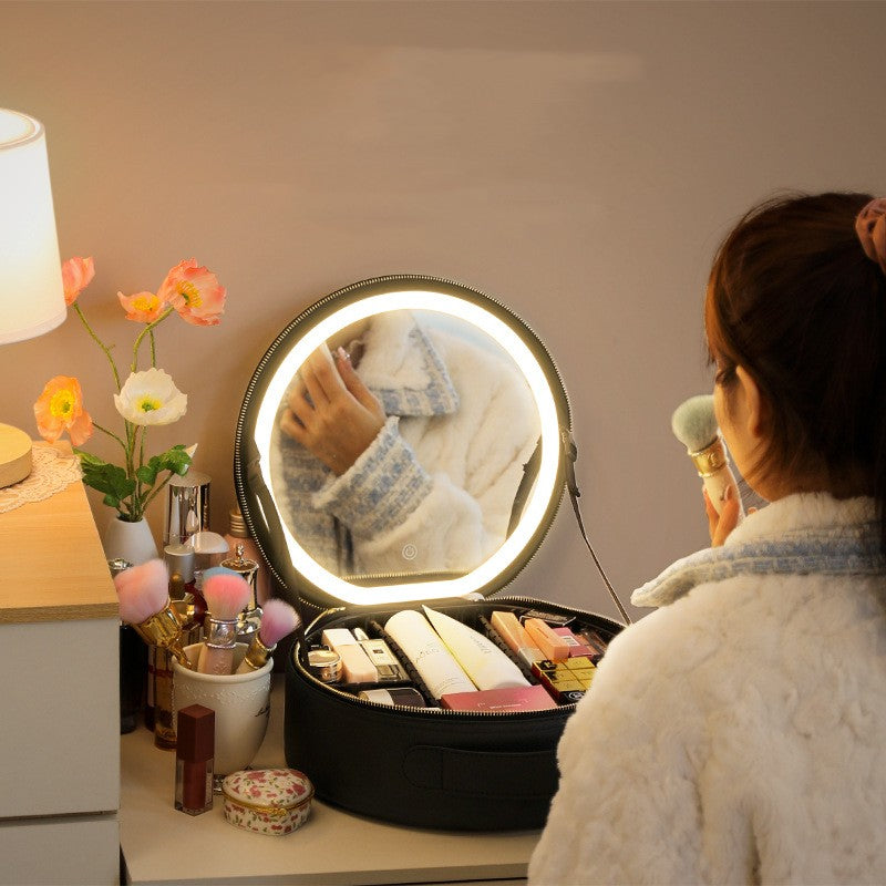 LED Mirror Makeup Bag - Stylish Travel Organizer