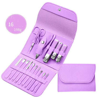 Complete Nail Care Kit: Scissors, Clippers, Ear Spoon, Pliers, Knife, and More
