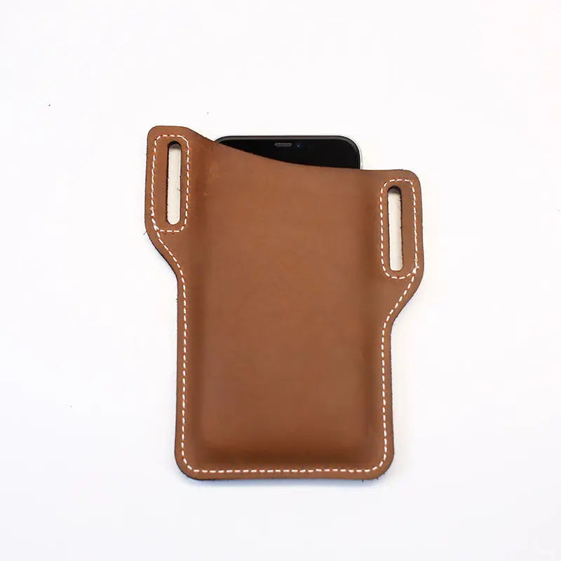 Cross Border Customized Leather Mobile Phone Protective Cover With Belt Waist Bag EDC For Crazy Horse Tactical Bag Mobile Phone Bag Infinite Finds