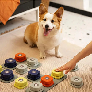 Dog Button Communicator – Interactive Vocal Training Toy with Customizable Stickers