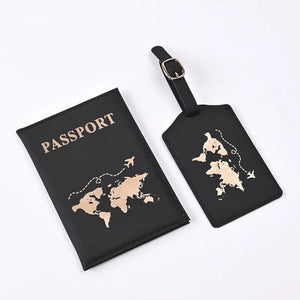 Premium Passport Cover – Elegance PU Leather with Map Gilding Design