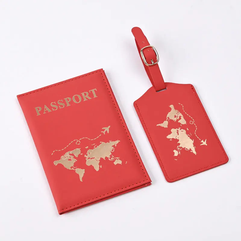 Elegance Passport Cover: Premium PU Leather Map Gilding Design Infinite Finds