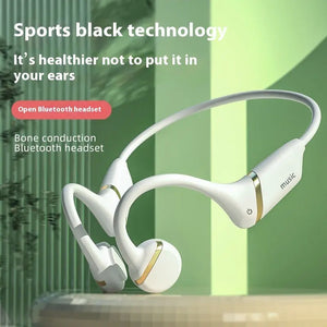 H12 Wireless Bone Conduction Headset - Bluetooth Earphones with Noise Reduction, 32GB Memory Card, Comfortable Fit, and Long Battery Life