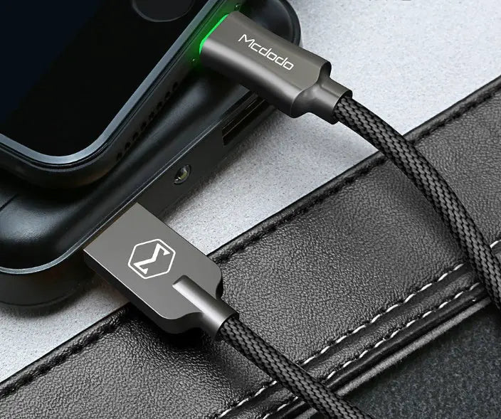 MCDODO Intelligent Power-Off Fast Charging Cable: Durable Aluminum Alloy Braided USB for iPhone Infinite Finds