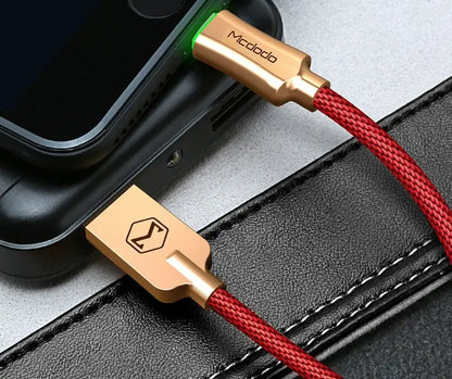 MCDODO Intelligent Power-Off Fast Charging Cable: Durable Aluminum Alloy Braided USB for iPhone Infinite Finds