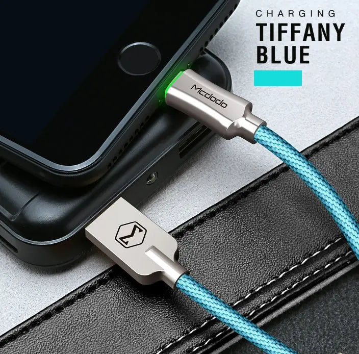 MCDODO Intelligent Power-Off Fast Charging Cable: Durable Aluminum Alloy Braided USB for iPhone Infinite Finds