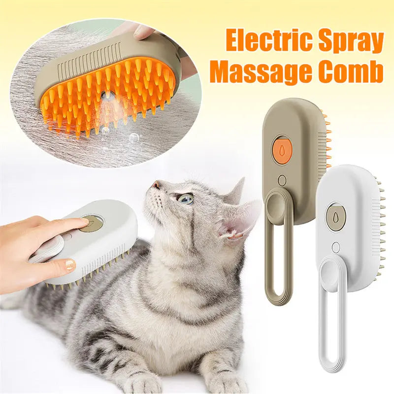 PetGroom Pro 3-in-1 Electric Steam Brush: Cat and Dog Grooming Tool with Massage Function Infinite Finds