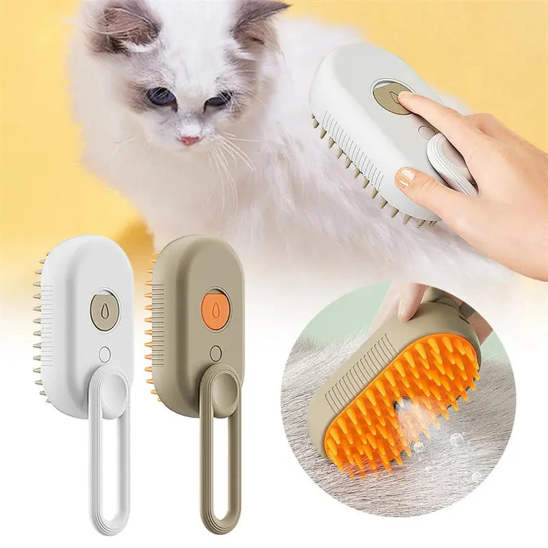 PetGroom Pro 3-in-1 Electric Steam Brush: Cat and Dog Grooming Tool with Massage Function Infinite Finds