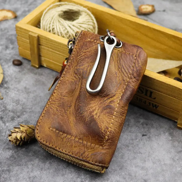 Premium Hand-Worn Vegetable-Tanned Leather Key Case – Stylish & Durable Key Organizer Infinite Finds