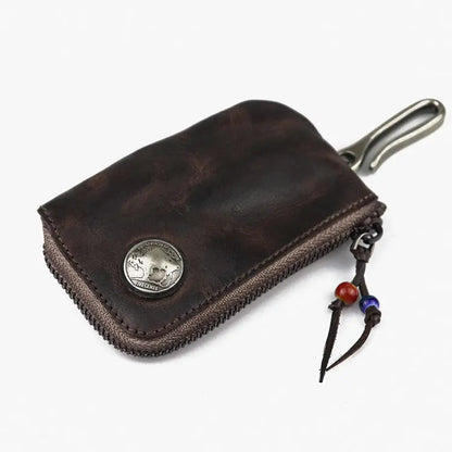 Premium Hand-Worn Vegetable-Tanned Leather Key Case – Stylish & Durable Key Organizer Infinite Finds