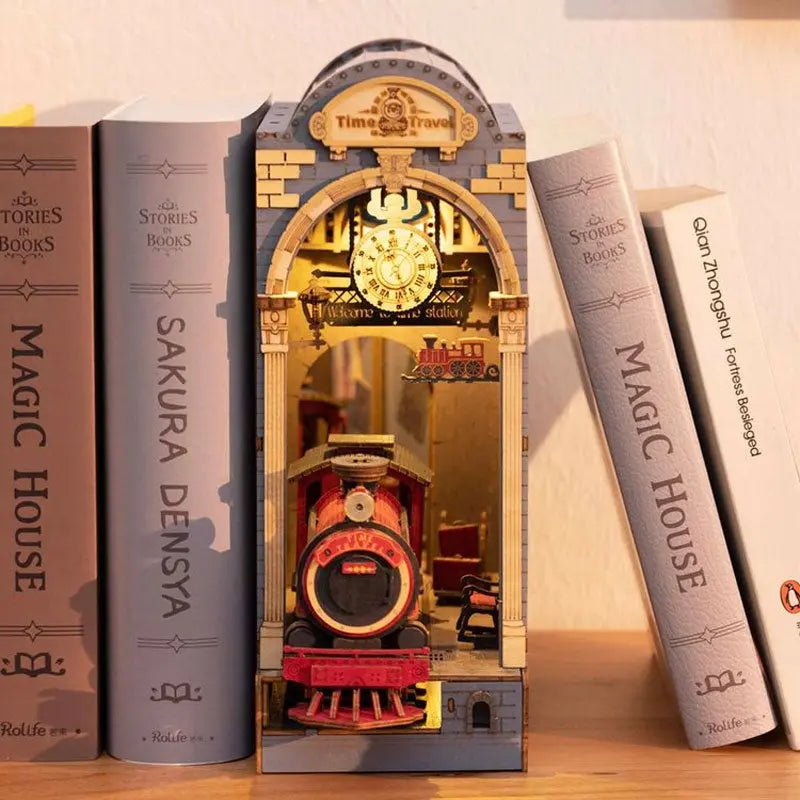 Robotime Rolife DIY Book Nook – Enchanting Wooden Miniature Dollhouse Insert with LED Light ROBOTIME