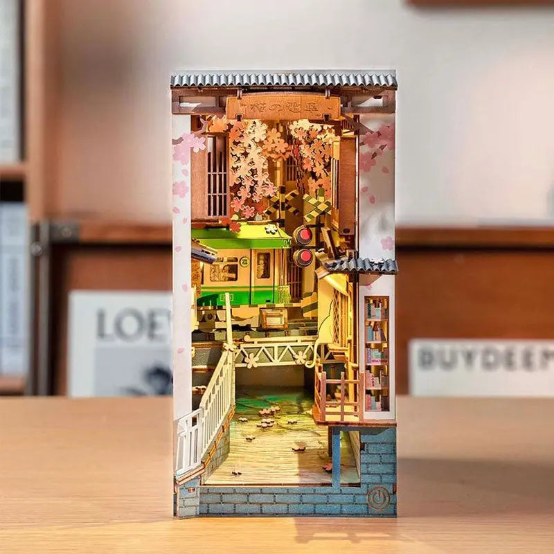 Robotime Rolife DIY Book Nook – Enchanting Wooden Miniature Dollhouse Insert with LED Light ROBOTIME