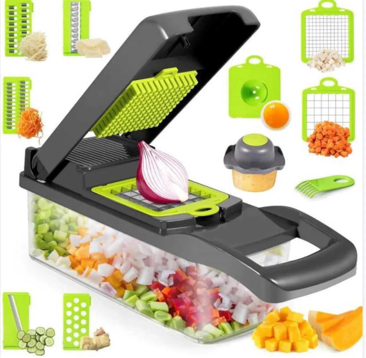 VersaChop 12-in-1 Manual Vegetable Chopper: Multifunctional Food Cutter and Slicer for Efficient Meal Prep Infinite Finds