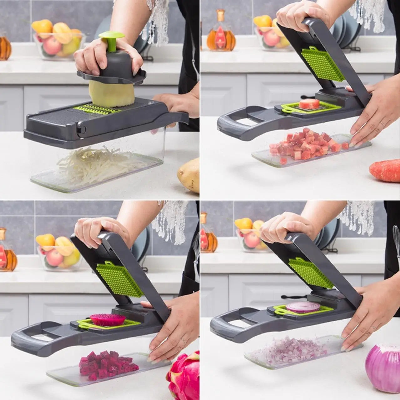 VersaChop 12-in-1 Manual Vegetable Chopper: Multifunctional Food Cutter and Slicer for Efficient Meal Prep Infinite Finds