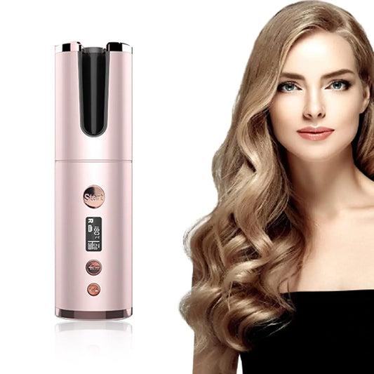 Wireless Curling Iron - Effortless Styling, Portable Design, Quick Heat-Up, Automatic Rotation - Infinite Finds