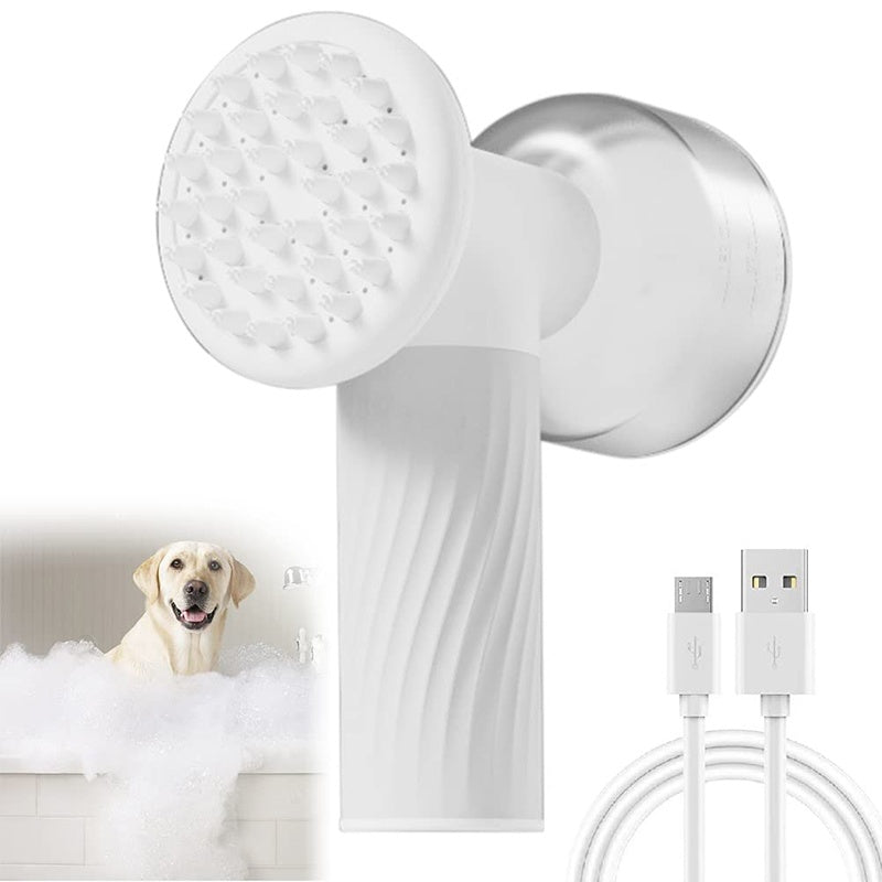 Automatic Pet Bath Brush - Foaming Dog & Cat Shampoo Brush with Soap Dispenser for Effortless Grooming