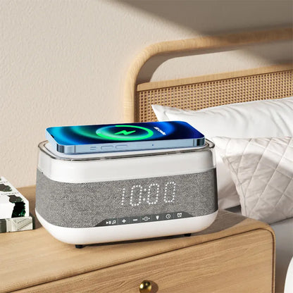 Smart Clock: Bluetooth Speaker, Wireless Charger, Night Light