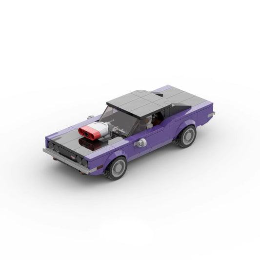 Building Blocks Car Set - Creative 8 Grid Series with 1970 Dodge Design